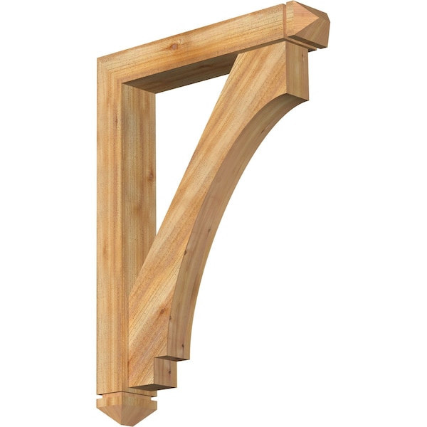 Ekena Millwork Imperial Arts and Crafts Rough Sawn Bracket w/ Offset Brace, Western Red Cedar, 6"W x 32"D x 44"H BKT0604X32X44IMP03RWR - main